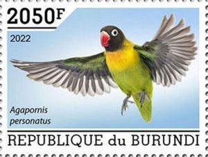 Burundi - 2022 African Bird, Yellow-collared Lovebird - Stamp - BUR2201079a