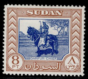 SUDAN GVI SG136a, 8p deep blue & brown, M MINT. Cat £17. 