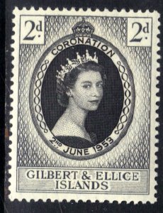 Gilbert & Ellice Islands 1953 QE2 2d Coronation MM SG 63  ( H1198 )