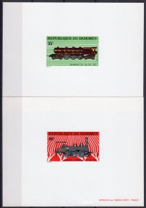 Dahomey 1974 Sc#325/328 LOCOMOTIVES 4 DELUXE Souvenir Sheets Imperforated MNH