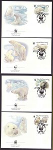 World Wildlife Federation(WWF)-set of FDC-Russia-Polar Bears-1987- 