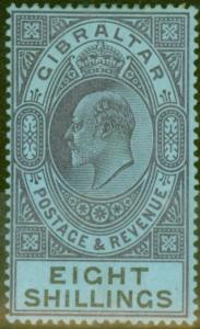 Gibraltar 1903 8s Dull Purple & Black-Blue SG54 Fine & Fresh Lightly Mtd Mint... 