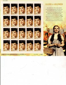Judy Garland Hollywood Acteress 39c Postage Sheet of 20 stamps #4077 VF MNH