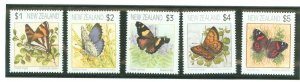 New Zealand #1075-79 Mint (NH)  (Butterflies)