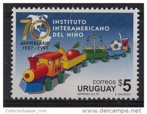 INTER AMERICAN CHILDREN INSTITUTE CHILDHOOD TRAIN TOY URUGUAY Sc#1668 MNH STAMP