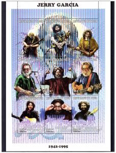 Niger 1998 Jerry Garcia Shlt (9) Perf.MNH Sc # 1008 Music 