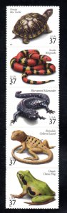 3814-18 Reptiles & Amphibians Strip of (5) from 2003 MNH