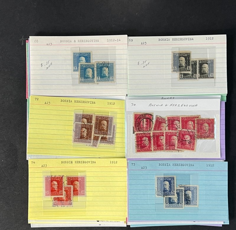 Bosnia & Herzegovina Stamp Collection on Dealer Cards $215 CV ZAYIX 0825CB414632