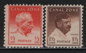 CANAL ZONE  136-137  MINT HINGED