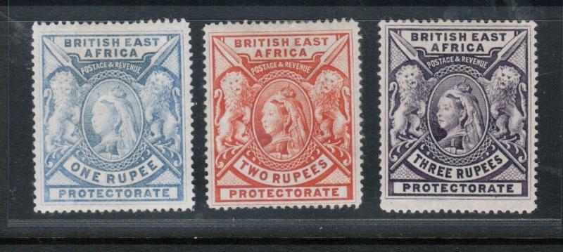 British East Africa #102 - #104 (SG #92 - #94) Mint Fine - Very Fine 