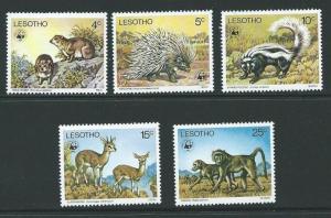 LESOTHO SG329/33 1977 ENDANGERED SPECIES MNH