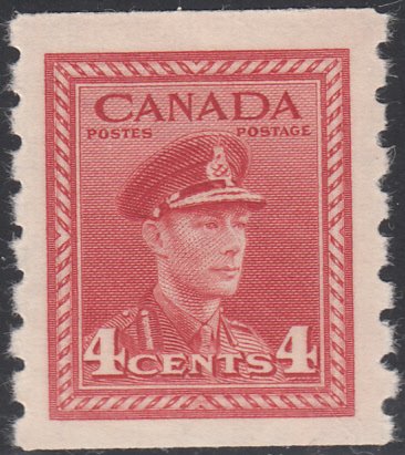 Canada 1943 MNH Scott #267 4c dark carmine Coil George VI War Issue Fingerpri...