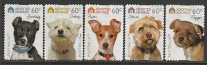 2010 Australia - Sc 3299-3303 - used VF - 5 single - Adopted Dogs