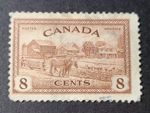 CA S#268 U-F/VF $0.08 09/16/1946 - KGVI - Peace Issue - Eastern Farm Scene