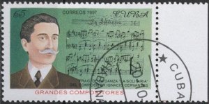 Cuba 3859 (used cto) 65c Ignacio Cervantes, composer (1997)