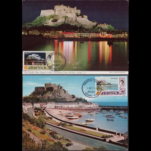 JERSEY 1971 - Maximum Card - 37+42 Mont Orgueil 2-5p Set of 2