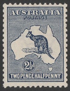 AUSTRALIA 1913 Kangaroo 2½d Indigo. 1st wmk. MNH **. ACSC 9A cat $375.