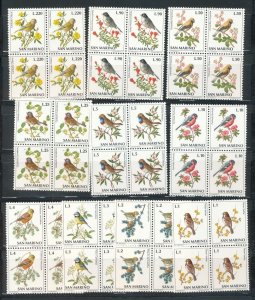 San Marino 1966/85 Birds Flowers Fish Horses Blocks MNH (84 Stamps) CP373