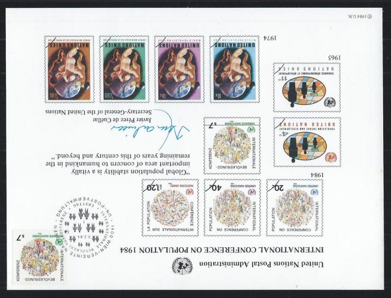 UNITED NATIONS - SC#25 1ST DAY COVER-VIENNA VF/MNH 1984