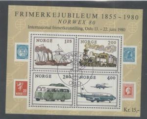 NORWAY Souvenir Sheet Sc# 765 USED - Transportation - FOS150 