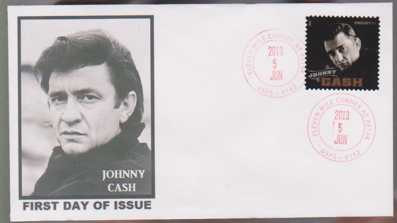 2013 Johnny Cash Stamp OOAK UO First Day Cover FDC JC4 08