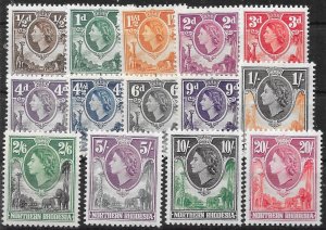 NORTHERN RHODESIA SG61/74 1953 DEFINITIVE SET MTD MINT