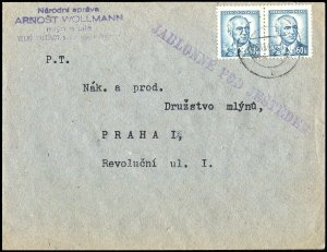 Czechoslovakia Liberated 1945 Provisional Cancel Cover CV $25