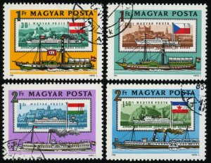 HUNGARY Sc 2705-08 USED -1981 -Sidewheeler Ships- Stamps-on-stamps - Short Set