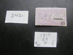 ITALY 1917 MNH NOT TONED SC E9 VF $40 (242)