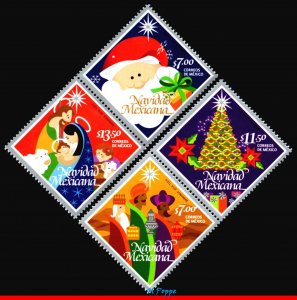 2913-16 MEXICO 2014 CHRISTMAS, SANTA CLAUS, MAGI, CHRISTMAS TREE, RELIGION, MNH