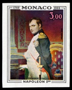 Monaco #C76 (YT PA94) Cat€70, 1969 Napoleon, imperf. single, never hinged