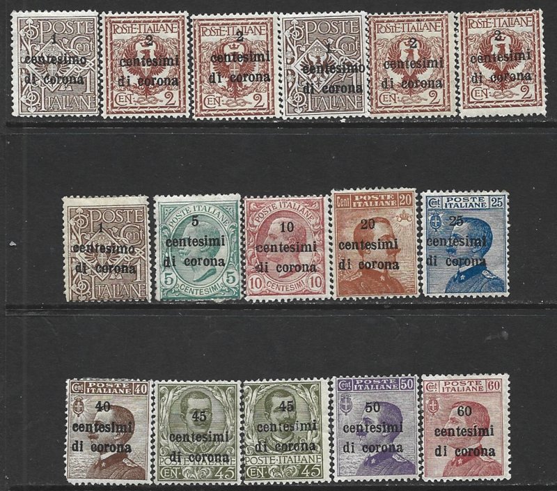 COLLECTION LOT 13745 ITALY OCCUPATION IN AUSTRIA 16 MH STAMPS 1919+CV+$24
