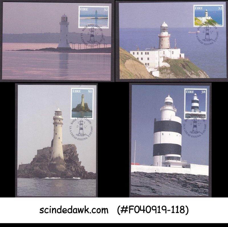 IRELAND - 1997 IRISH LIGHTHOUSES - SET OF 4 MAXI CARDS FDI