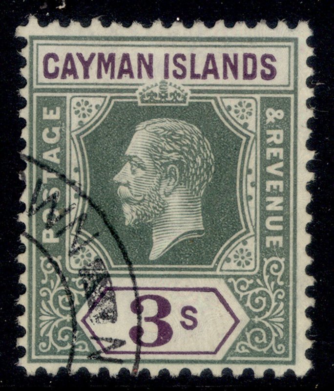 CAYMAN ISLANDS GV SG50, 3s green & violet, FINE USED. Cat £80.
