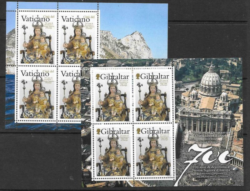 GIBRALTAR SG1316 2009 LADY OF EUROPE + VATICAN MNH 