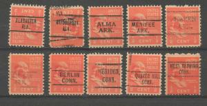 30 U.S. Scott No. 803 Used Precancels - Various Towns/Cities