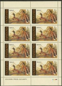 TANZANIA Sc#306-309 1986 Audubon Birds M/S of Eight Each Complete Set MNH