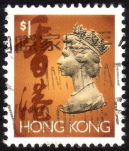 1992, Hong Kong, 1$, Used, Sc 636