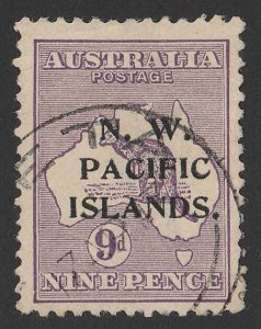 NEW GUINEA - NWPI 1915 Kangaroo 9d violet 1st wmk, type a.