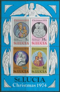 St Lucia 1974 SG388 Christmas MS MNH