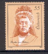 Austria 2009 Bertha von Suttner, Novelist, Nobel Peace,  Scott No(s).  2221 MNH