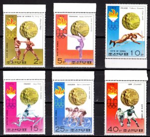 North Korea 1976 Sc#1491/1496 WINNERS MONTREAL OLYMPICS CYCLING  Set (6) MNH