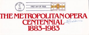 Signed Centennial Celebration Schedule FDC #2054 Metropolitan Opera 1983