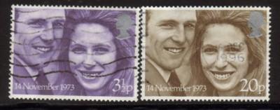 Great Britain Sc 707-8 1973 Royal Wedding stamps used