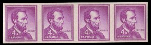 United States, 1930-Present #1058a Cat$150, 1958 4c Lincoln, imperf. horizont...