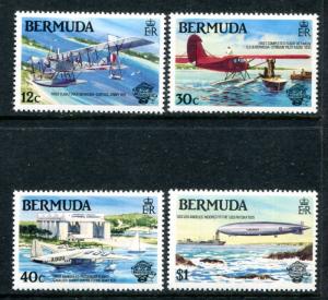 Bermuda 441-44 MNH Manned Flight Bicentenary 1983 Flights Curtiss Jenny. x11657