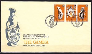 Gambia, Scott cat. 380. Queen`s Coronation issue. First day cover. ^