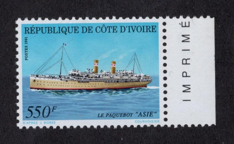 IVORY COAST Sc# 907 MNH FVF Packet Boat