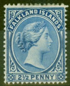 Falkland Islands 1901 2 1/2d Dp Ultramarine SG30c Fine Mtd Mint 