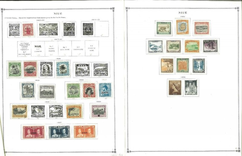 Niue 1902-1987 MNH & LH in Mounts (a few used) on Scott International Pages